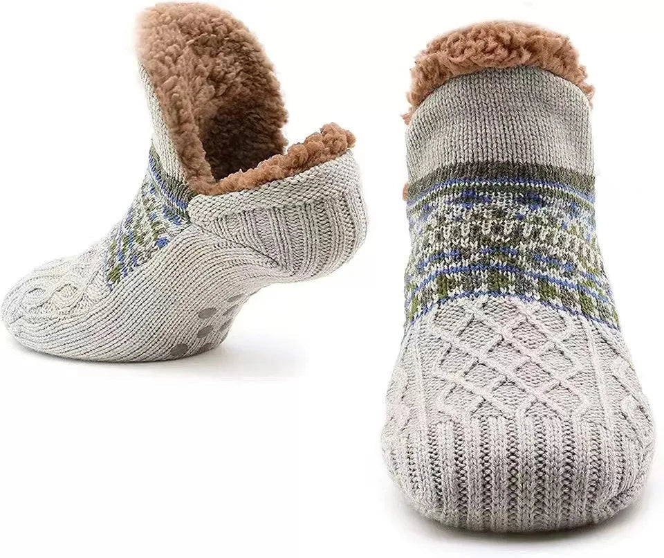 Ultra-Plush Winter Slipper Socks with Anti-Slip Grips – Fleece-Lined Knit House Socks for Cold Floors, Cozy Indoor Footwear for Men & Women | Thomler