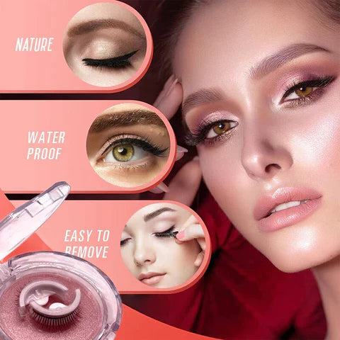 Self-Adhesive False Eyelashes No Glue Heat-Activated Reusable Lash Strips Natural Volume Long Styles Easy Apply 3-Second Hold Washable | Thomler