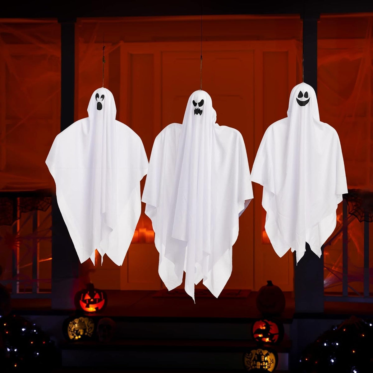 Spooky Phantom Figures – Set of 3 Poseable Specter Props for October Festivities & Yard Display | Thomler