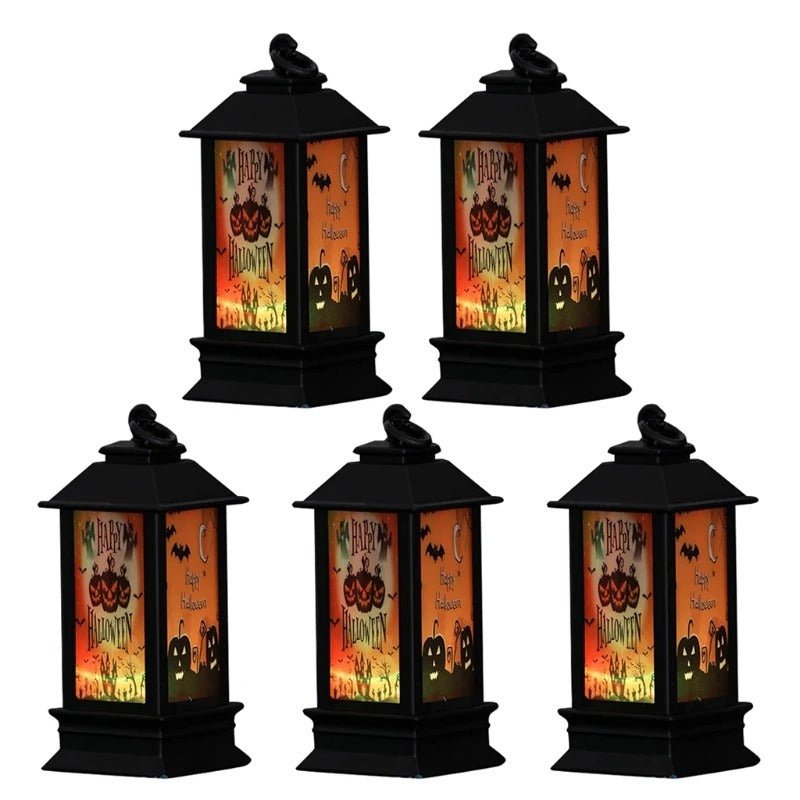 Flickering LED Jack-o'-Lantern Light – Battery Powered Spooky Halloween Tabletop Decor for Indoor & Outdoor Fall Parties | Thomler