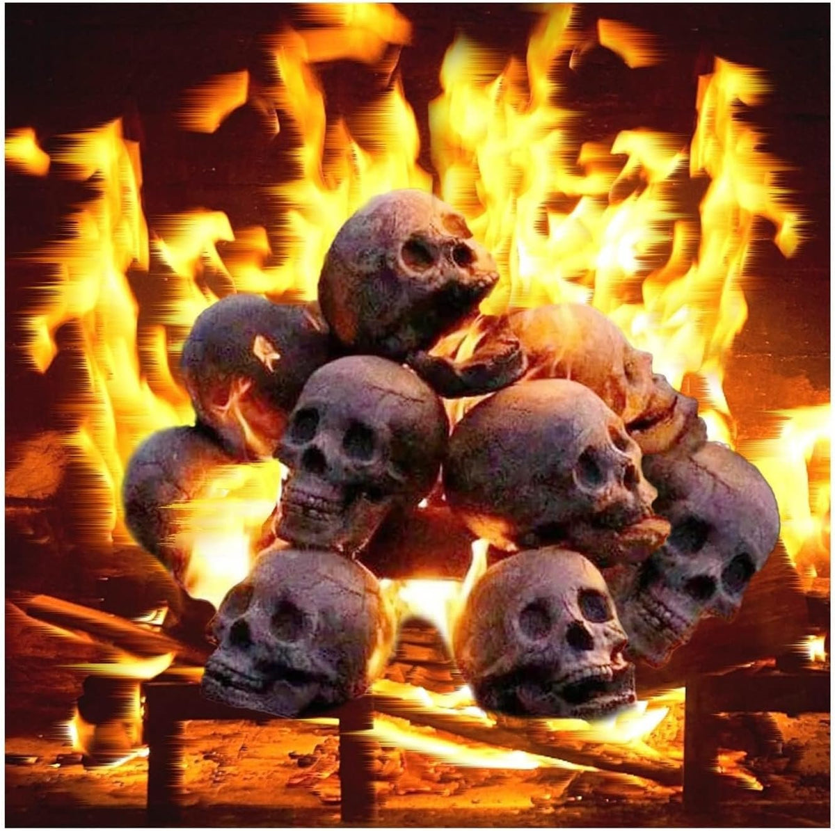 Ceramic Skull Fire Ornament – Reusable Halloween Campfire & Pit Decor for Spooky Outdoor Gatherings | Thomler