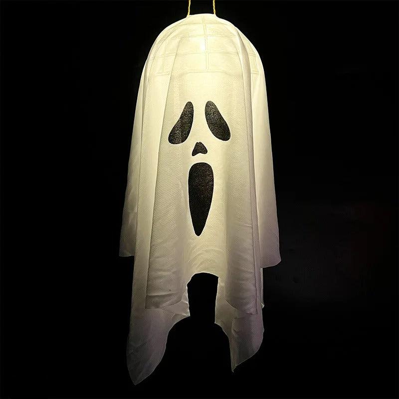 LED Lighted Ghost Windsock Decoration – Outdoor Hanging Halloween Figure with Glowing Eyes for Yard Display | Thomler