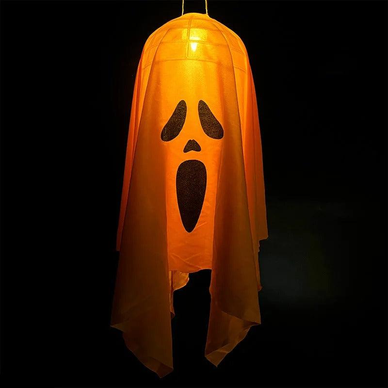 LED Lighted Ghost Windsock Decoration – Outdoor Hanging Halloween Figure with Glowing Eyes for Yard Display | Thomler