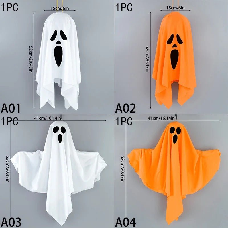 LED Lighted Ghost Windsock Decoration – Outdoor Hanging Halloween Figure with Glowing Eyes for Yard Display | Thomler