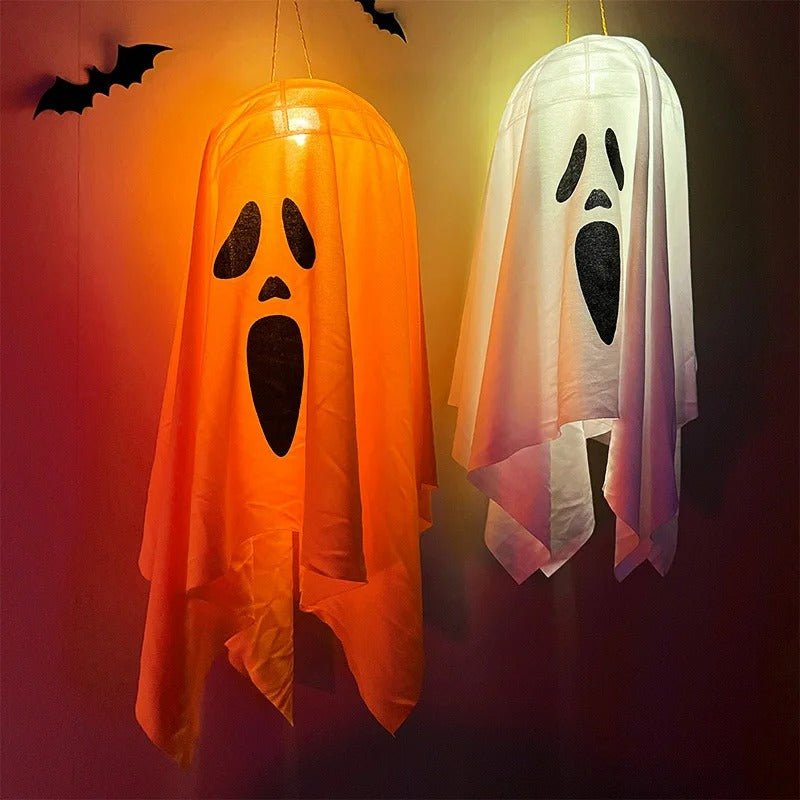 LED Lighted Ghost Windsock Decoration – Outdoor Hanging Halloween Figure with Glowing Eyes for Yard Display | Thomler