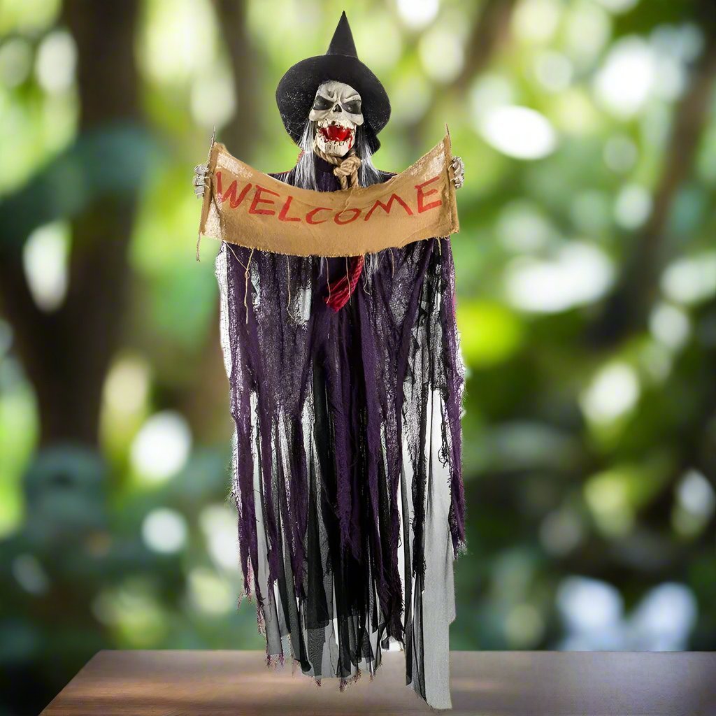 Motion-Activated Reaper Specter with LED Eyes – Indoor/Outdoor Prop for Parties & Haunted Décor | Thomler