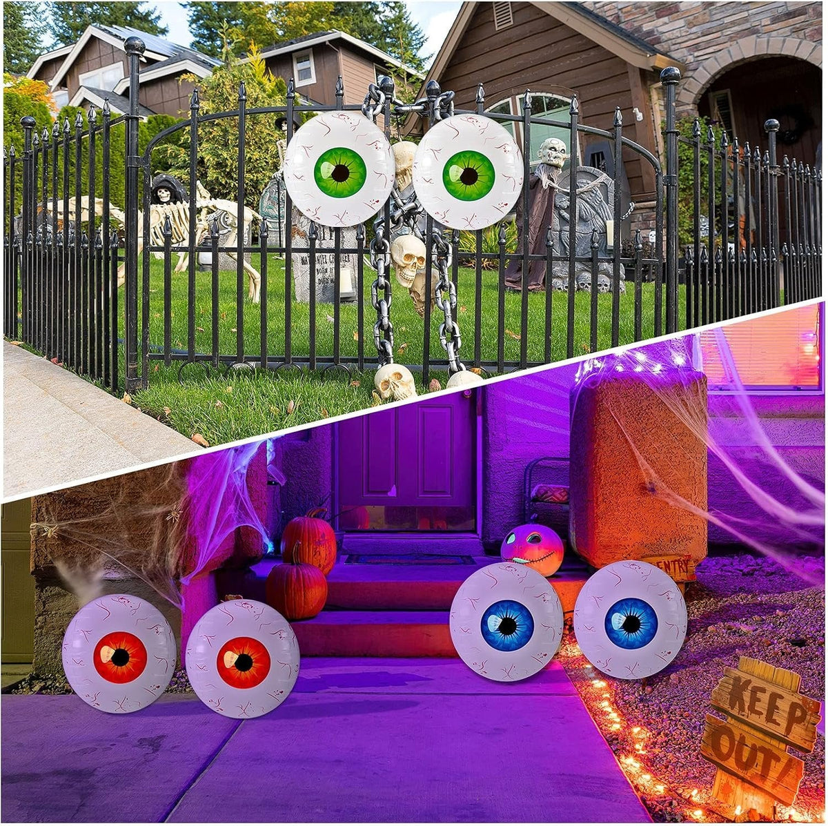 6-Pack Floating Eye Inflatables for October Festivities – Bright-Color Décor Balloons for Home & Yard | Thomler
