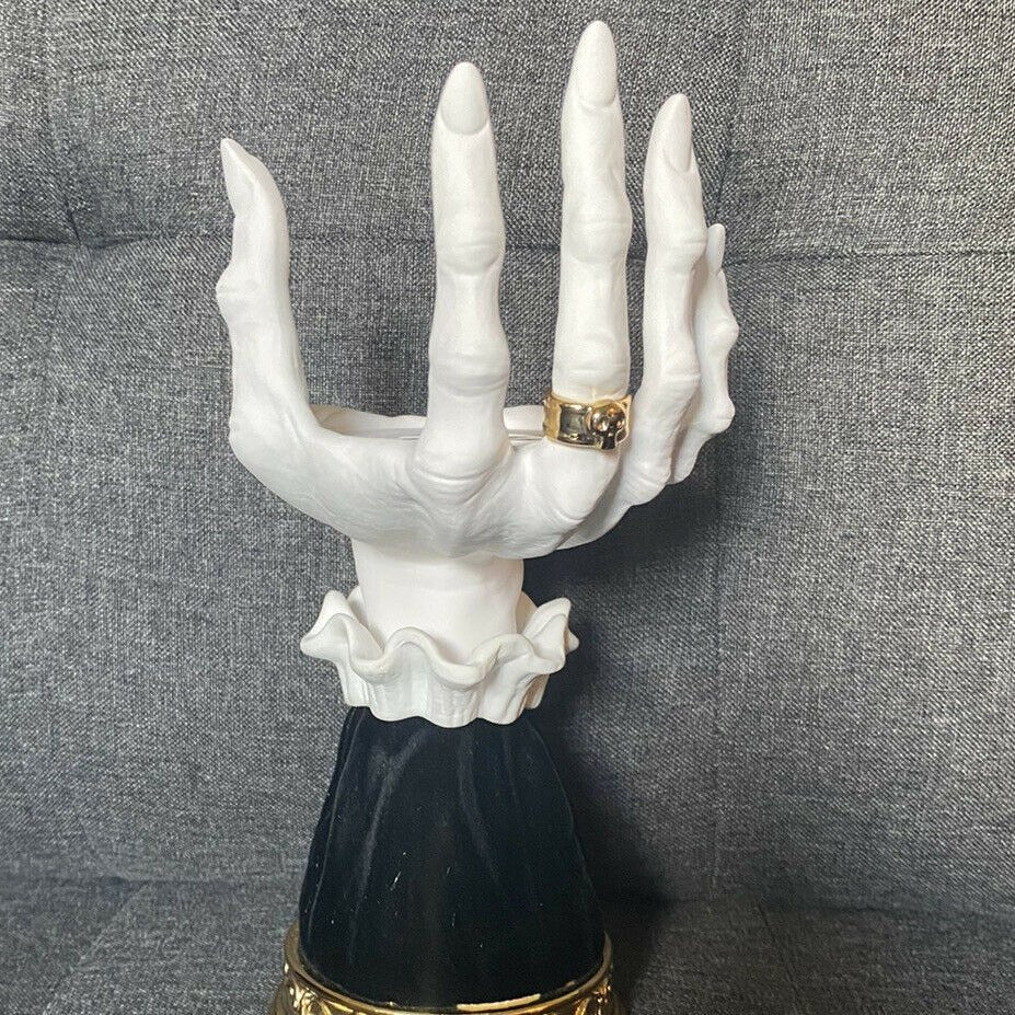Spooky Skeletal Hand Taper Holder for Seasonal Gothic Tabletop Display | Thomler