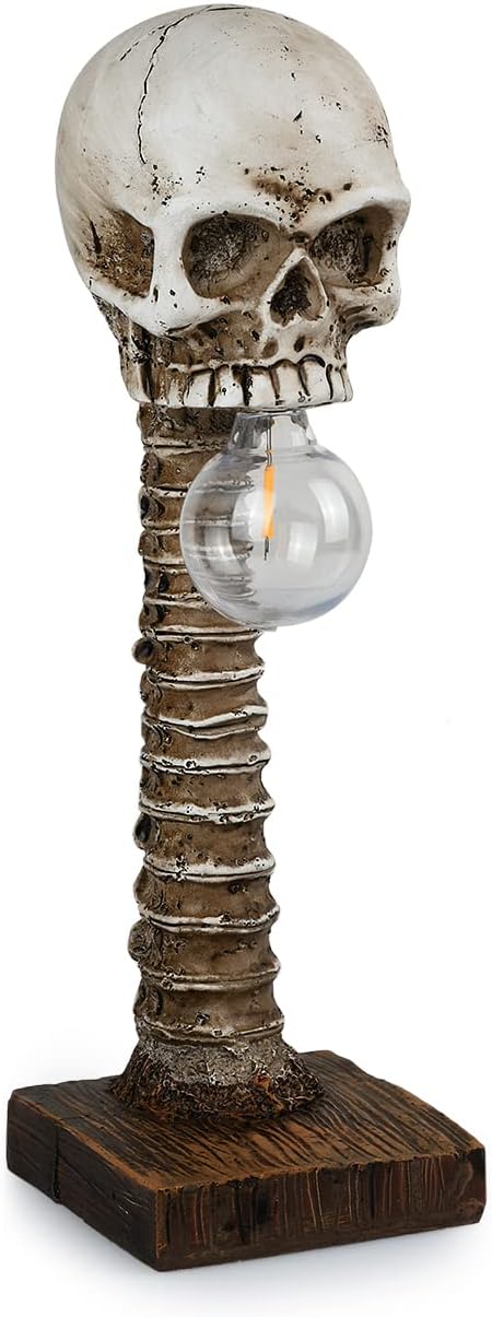 Skeleton Hand Table Lamp with Skull Resin Base for Home Decor | Thomler