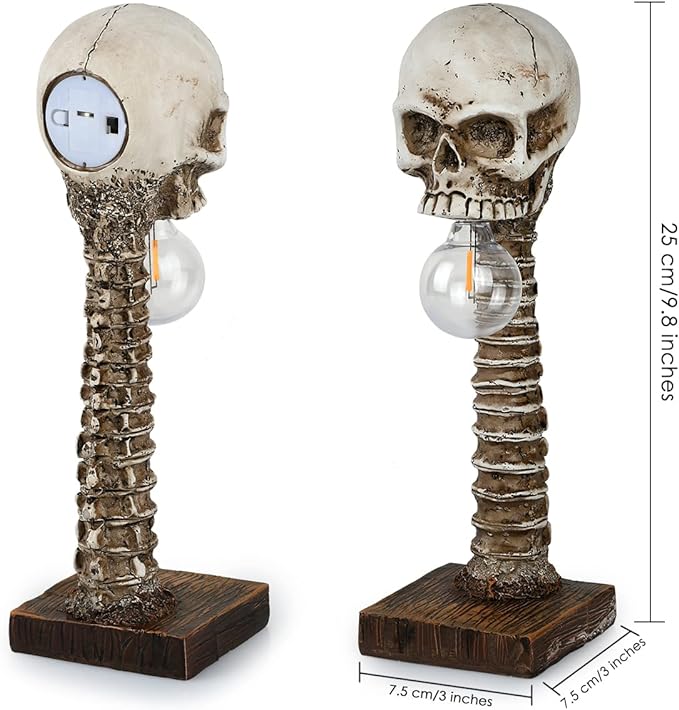 Skeleton Hand Table Lamp with Skull Resin Base for Home Decor | Thomler