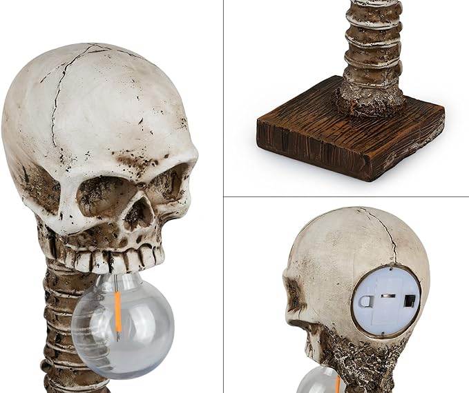 Skeleton Hand Table Lamp with Skull Resin Base for Home Decor | Thomler