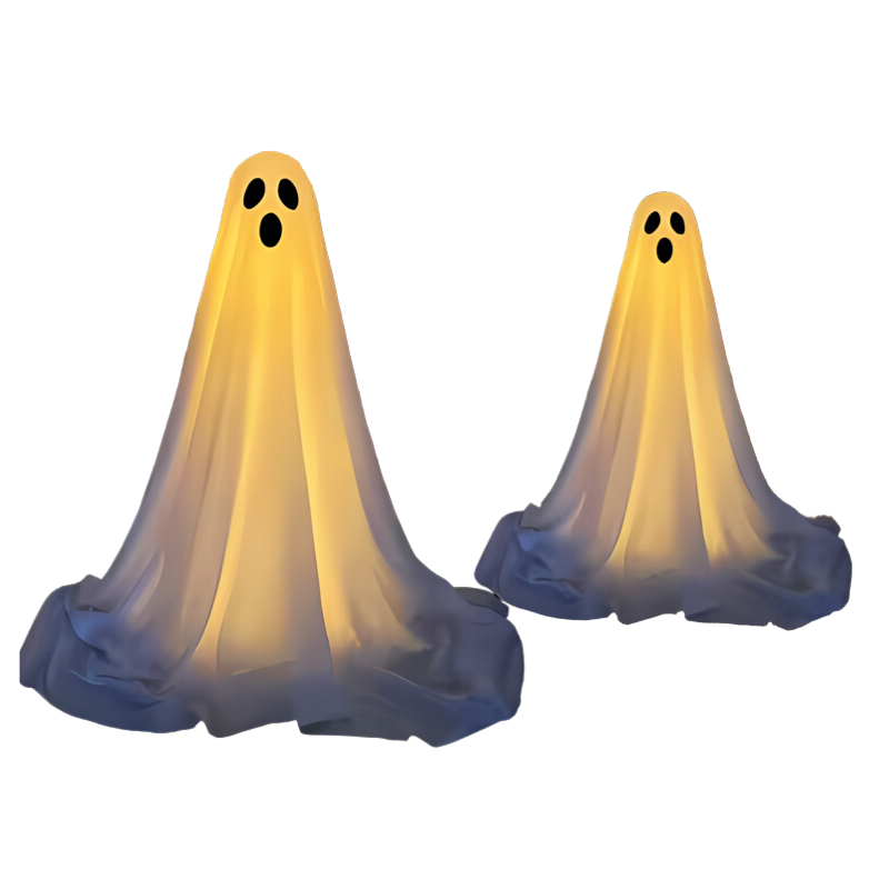 Illuminated Ghost Yard Stakes for Halloween Outdoor Decorations – 6.5 ft Tall, Battery-Operated LED Glow | Thomler