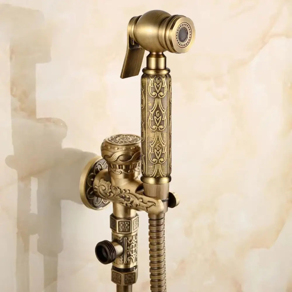 Handheld Toilet Spray Attachment with Decorative Finish – Cold Water Cleansing System for Bathroom Personal Care & Cleaning | Thomler