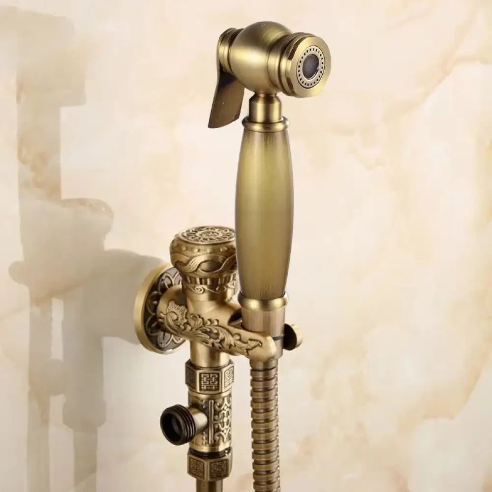 Handheld Toilet Spray Attachment with Decorative Finish – Cold Water Cleansing System for Bathroom Personal Care & Cleaning | Thomler