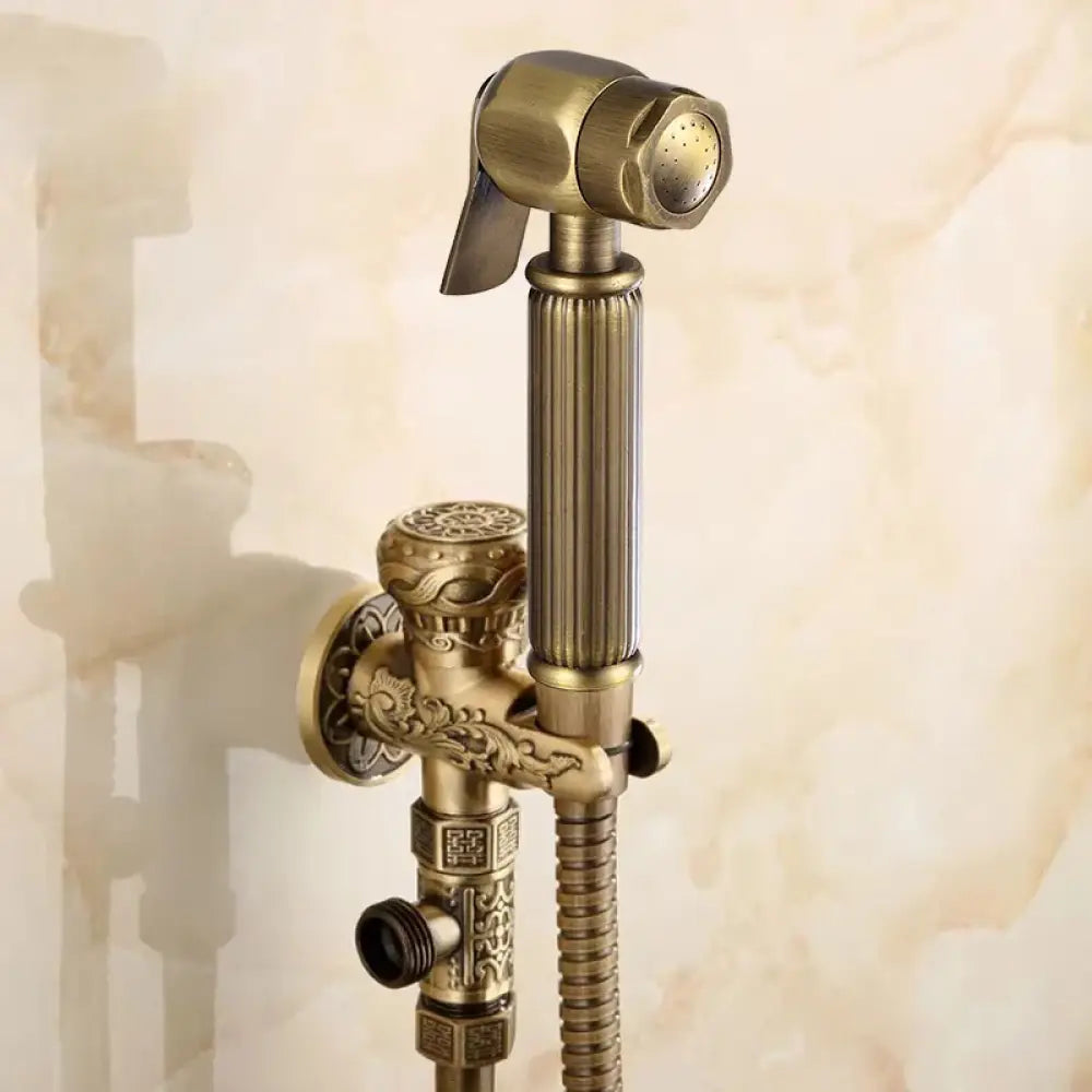 Handheld Toilet Spray Attachment with Decorative Finish – Cold Water Cleansing System for Bathroom Personal Care & Cleaning | Thomler