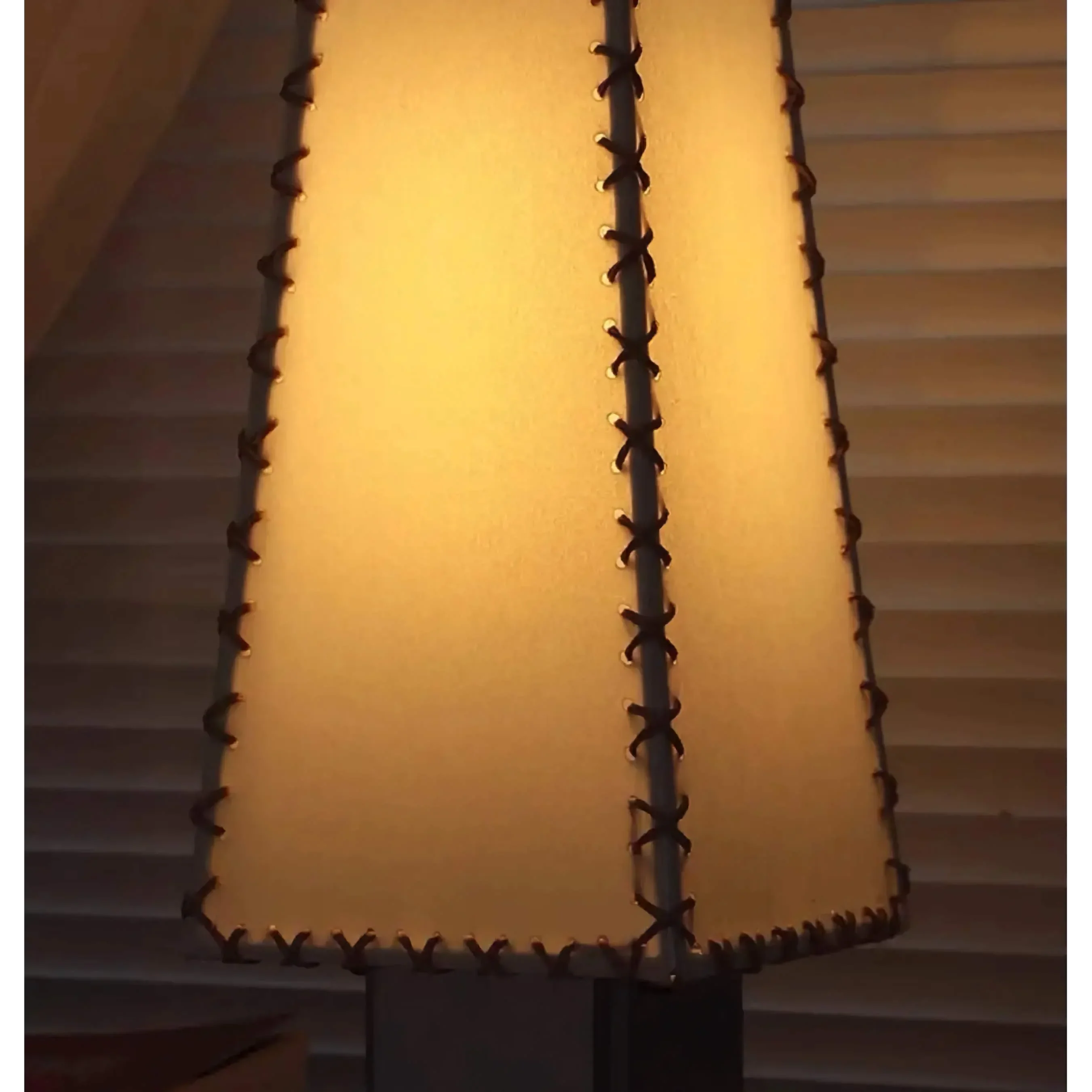 Table Lamp Parchment Shade 19.7 in Warm White Bedroom Living Room Japandi Minimalist Bedside Lighting | Thomler