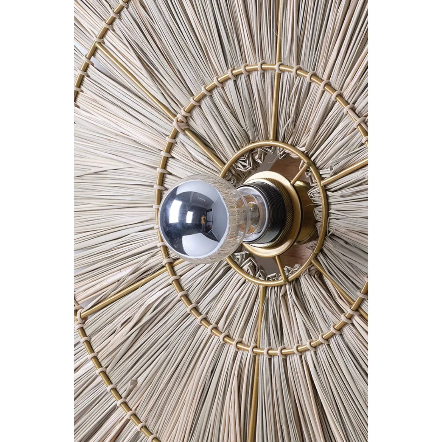 Wall Lamp Rattan 15.7 in 23.6 in 31.5 in Brown Bedroom Living Room Decorative Lighting Fixture Boho Natural Woven | Thomler