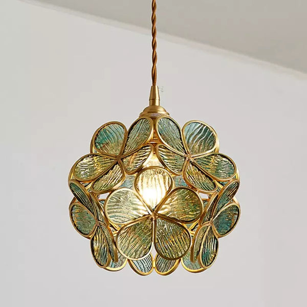 Pendant Light Glass Brass E27 Gold Dining Room Bedroom Hanging Ceiling Lamp Adjustable 150.0 cm Cord Vintage Style | Thomler
