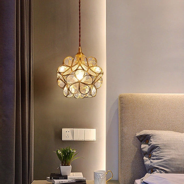 Pendant Light Glass Brass E27 Gold Dining Room Bedroom Hanging Ceiling Lamp Adjustable 150.0 cm Cord Vintage Style | Thomler