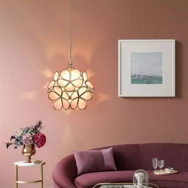 Pendant Light Glass Brass E27 Gold Dining Room Bedroom Hanging Ceiling Lamp Adjustable 150.0 cm Cord Vintage Style | Thomler