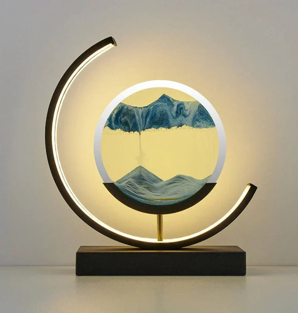 Illuminated Sand Art Table Lamp with Dual Color Glow for Bedroom Nightstand Desk Home Office Living Room Ambient Lighting Decor | Thomler