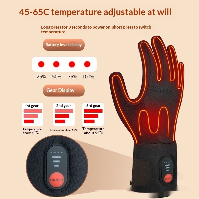 Battery-Powered Winter Gloves with 3-Level Heating & Phone-Touch Fingertips for Cold Weather | Thomler