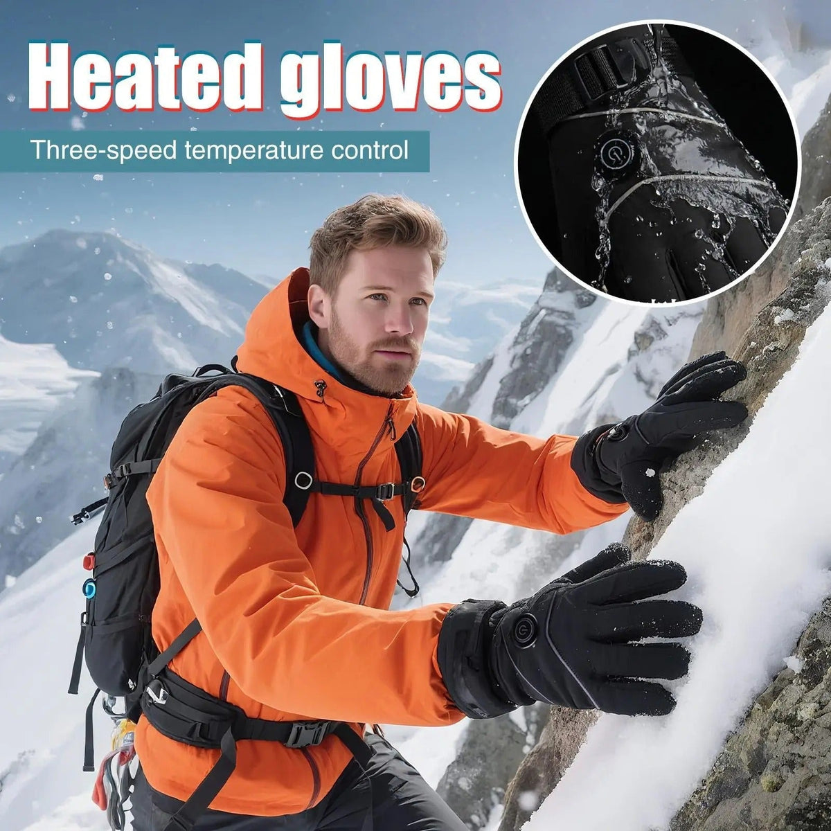 Battery-Powered Heating Gloves with Smart Touch Fingertips & 3 Temperature Settings | Thomler