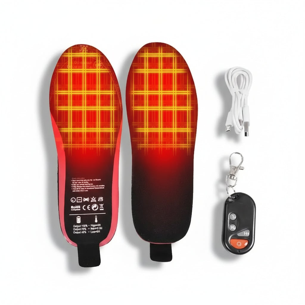 Rechargeable Foot Warmers with Remote — Trimmable Heat Insoles for All-Day Comfort | Thomler