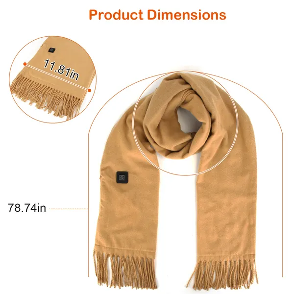 USB Heated Neck Scarf – Adjustable Temperature Fleece Winter Wrap for Men & Women | Thomler