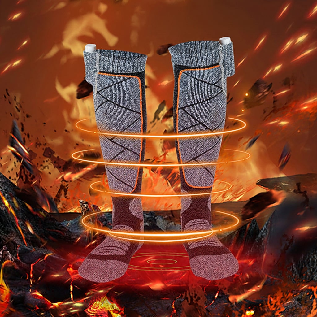 Battery-Powered Heated Knee-High Socks with Rechargeable Thermal Technology for Winter | Thomler
