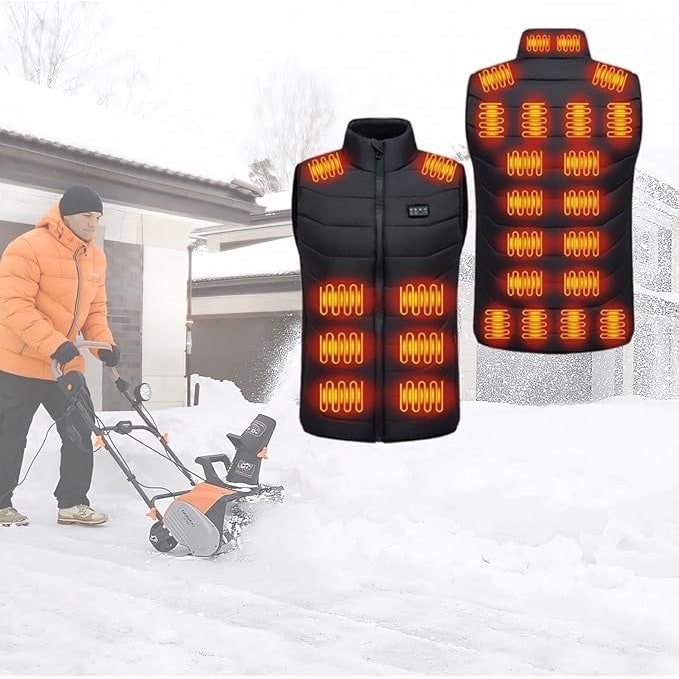 Battery-Powered Heating Vest with Chest Controls, Quilted Shell & Multi-Zone Warmth | Thomler