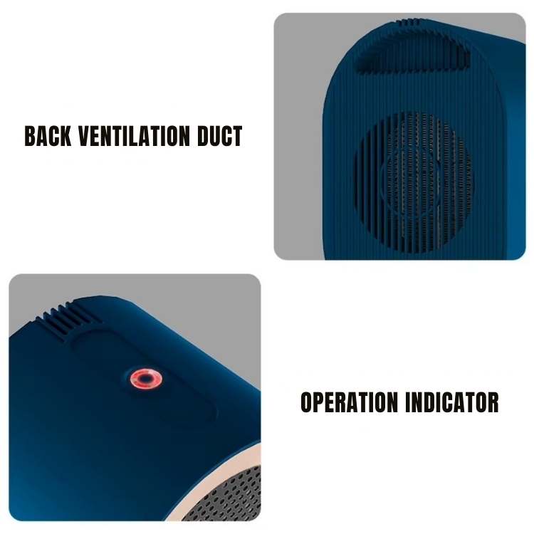 Portable Ceramic Heater 20.0 m² Compact Quiet Indoor Desk Bedroom Fan Heater Energy Efficient Personal Space Warmer | Thomler