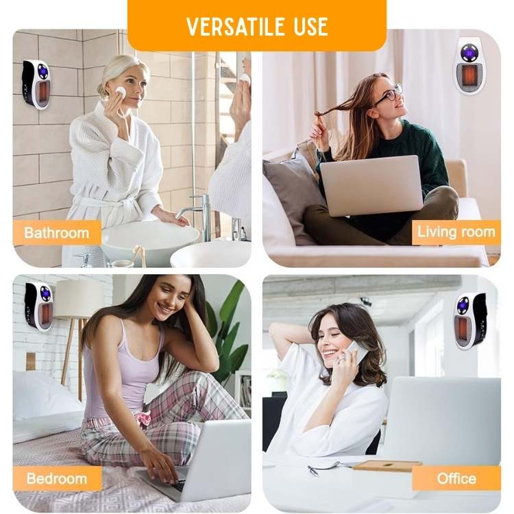 Space Heater Ceramic 32.0 m² White Indoor Bathroom Bedroom Office Portable Fan Heater Remote Timer | Thomler