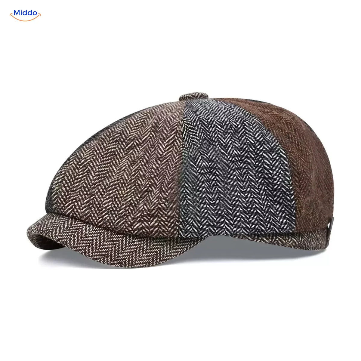 Retro 1920s 8-Panel Newsboy Cap for Men – Lightweight Foldable Driver Hat with Short Peak – One Size Casual Daily Flat Cap | Thomler