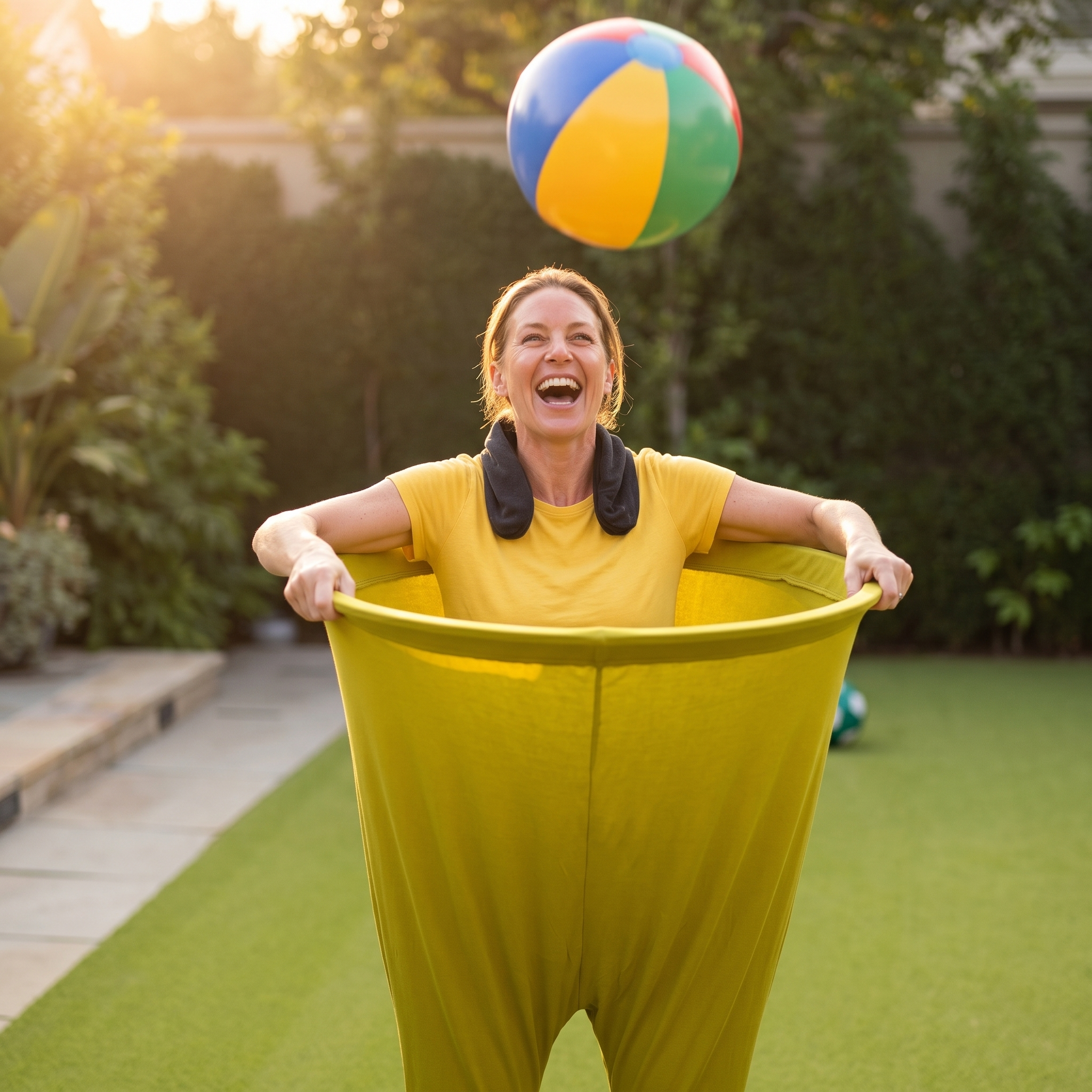 Oversized Wearable Catch-Basket Party Activity for Kids Adults Family Gatherings Backyard Indoor Outdoor Fun with Inflatable Balls Hand Pump | Thomler