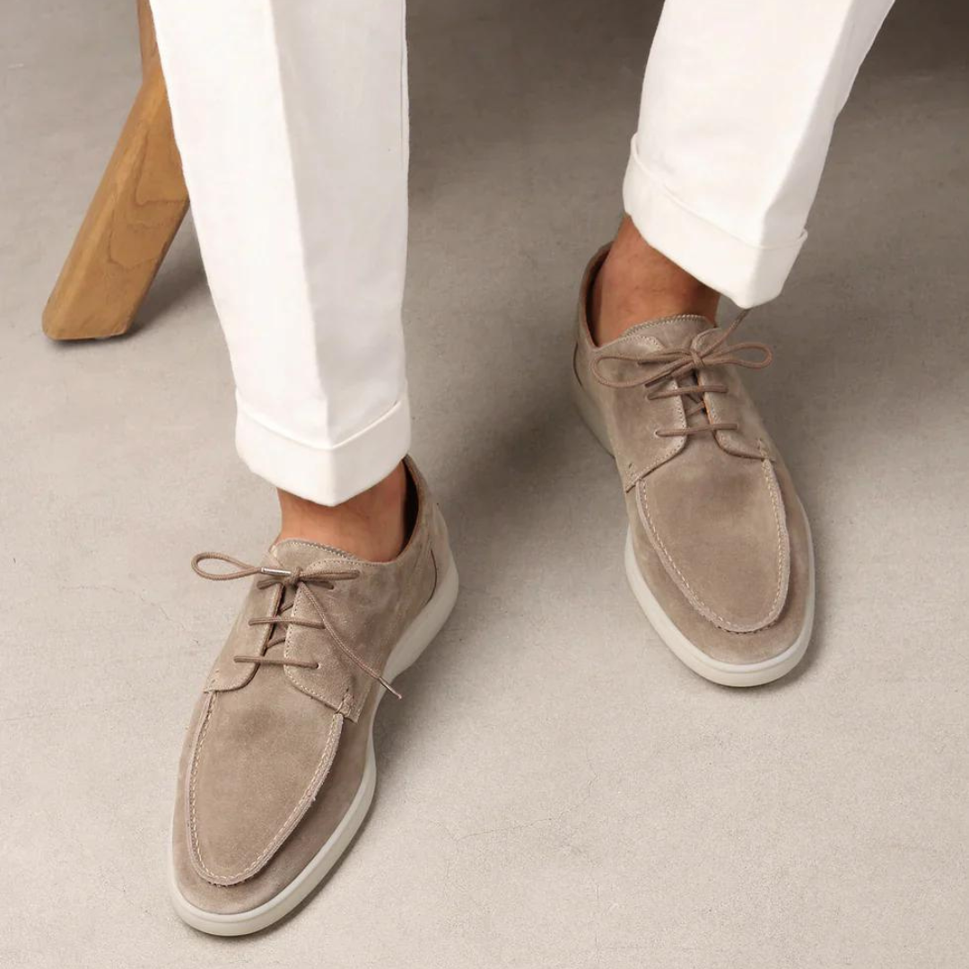 Men's Suede Casual Sneakers - Soft Leather Lace-Up Shoes for Everyday Wear, Walking & Weekend Outings | Thomler