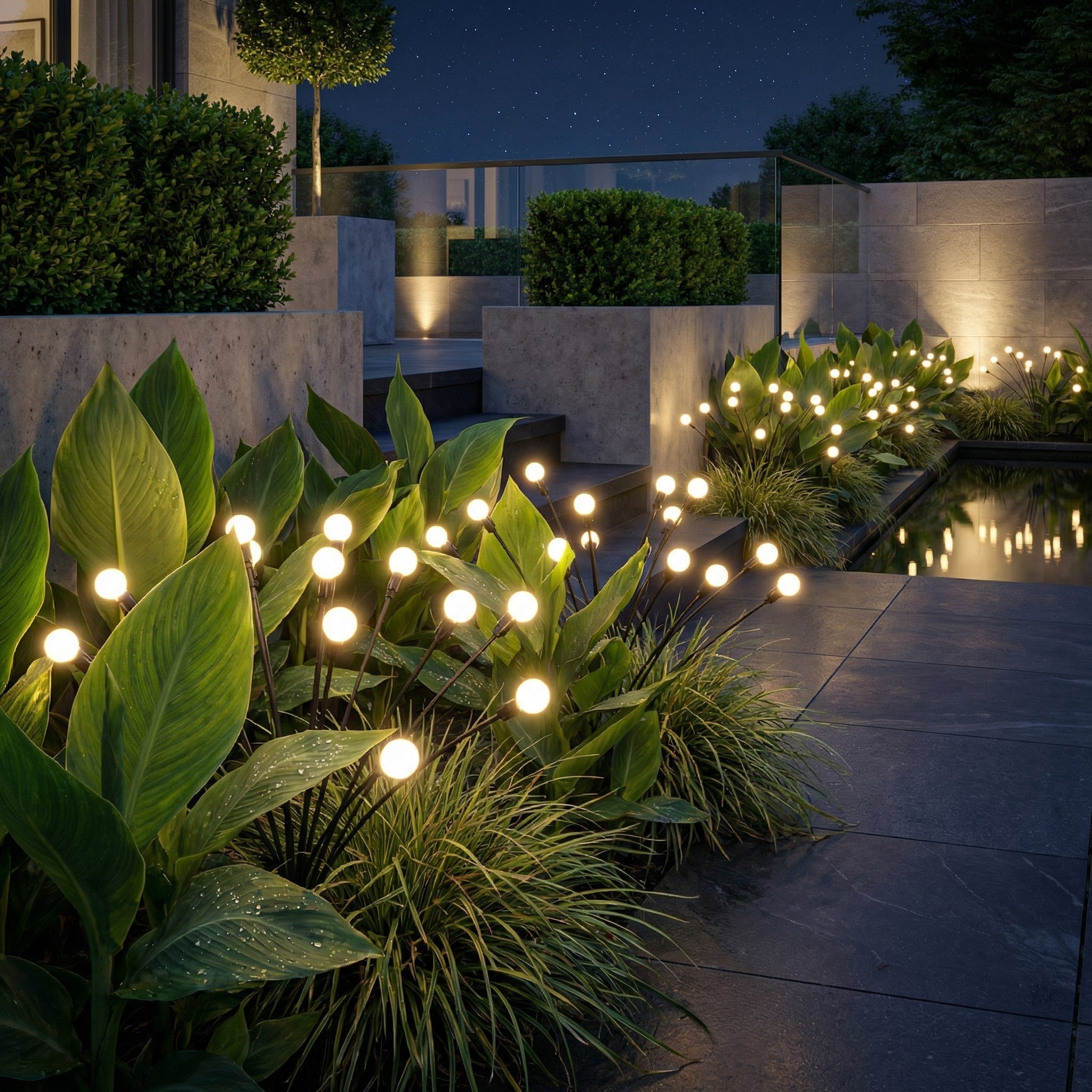 Solar Garden Light PVC Stainless Steel 30 in Outdoor Pathway Decorative Swiveling LED Landscape Lighting | Thomler