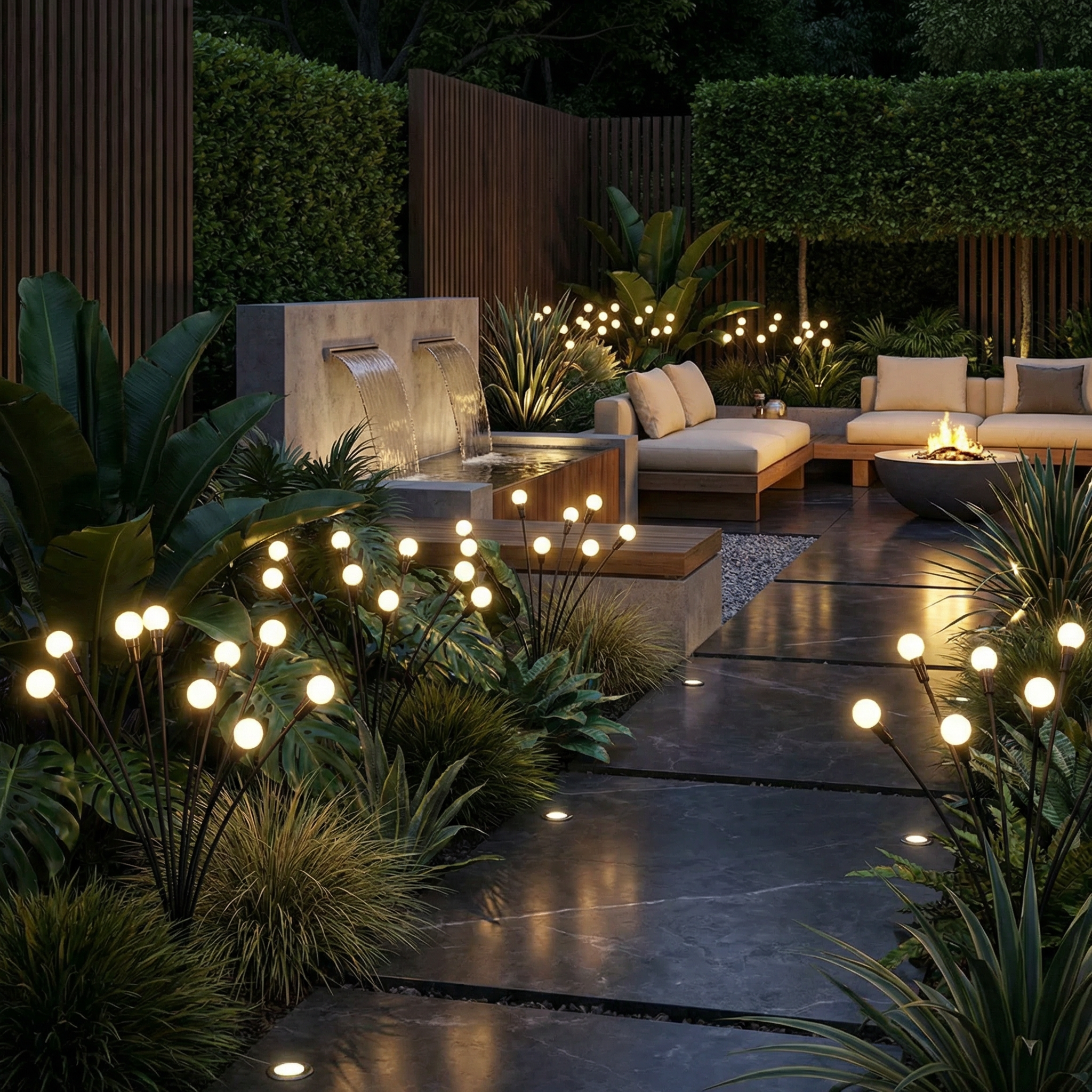 Solar Garden Light PVC Stainless Steel 30 in Outdoor Pathway Decorative Swiveling LED Landscape Lighting | Thomler