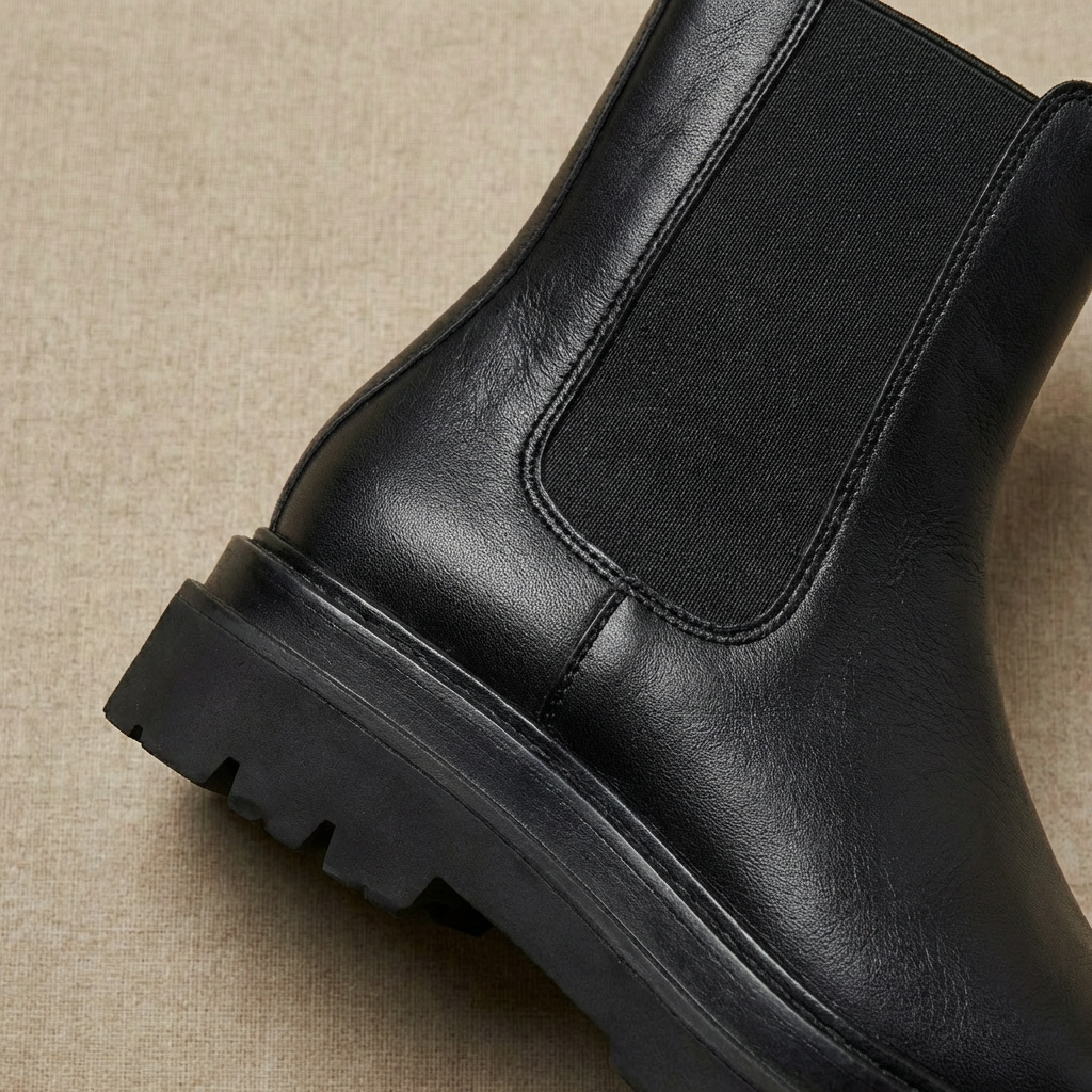 Chunky Platform Ankle Boots with Deep Tread Outsole for Women – Waterproof Vegan Upper & Slip-On Elastic Gores | Thomler