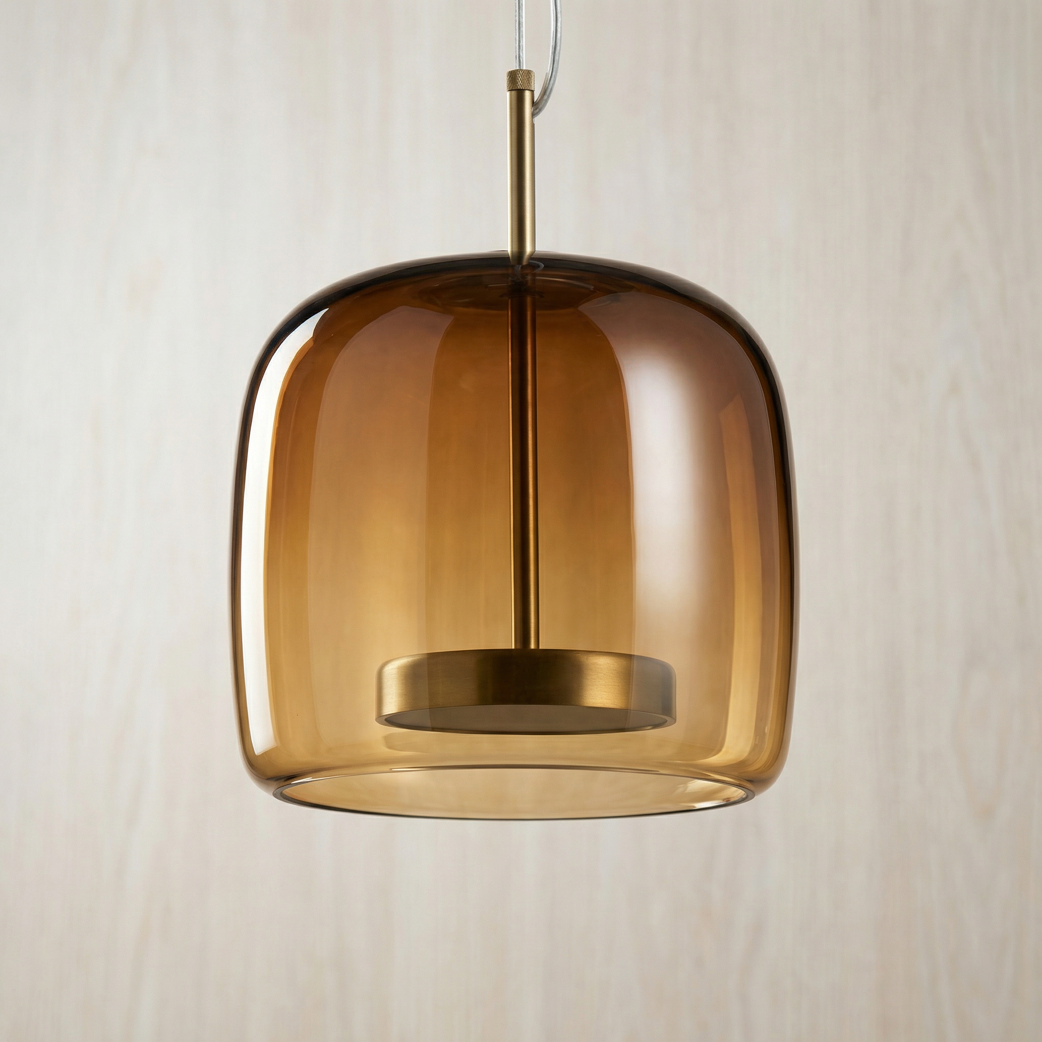 Glass Globe Hanging Fixture Adjustable Ceiling Light for Kitchen Island Dining Room Living Space | Amber Clear Gray in 6 10 or 14 Inch Diame | Thomler