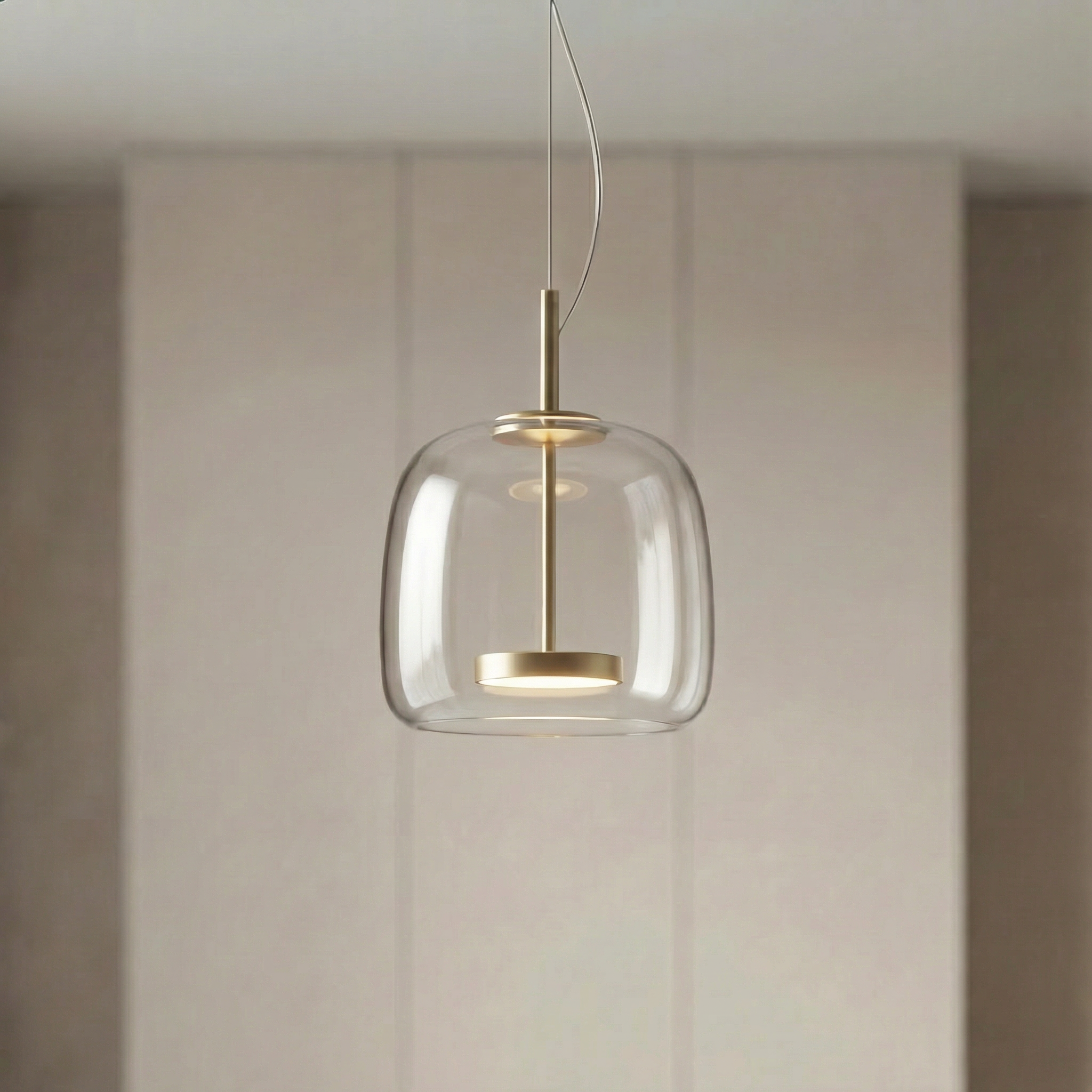 Glass Globe Hanging Fixture Adjustable Ceiling Light for Kitchen Island Dining Room Living Space | Amber Clear Gray in 6 10 or 14 Inch Diame | Thomler