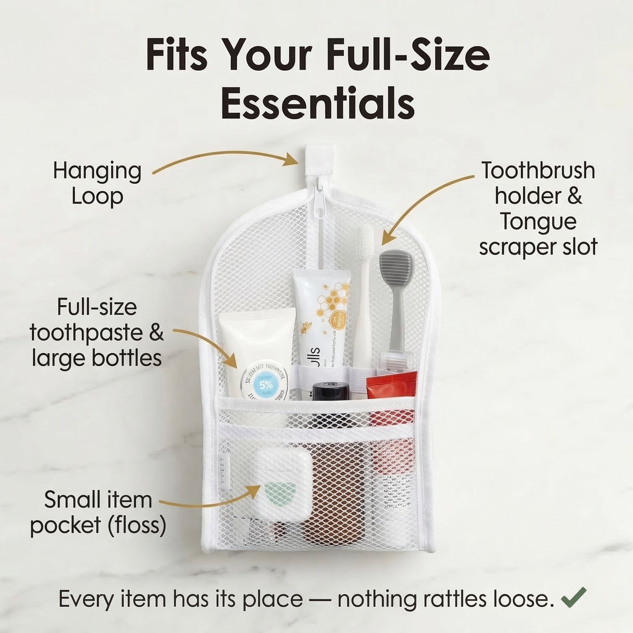 Upright Toiletry Organizer Pouch with Dividers for Travel | Water-Resistant EVA Case for Toothbrush, Toothpaste & Essentials | Compact Bathr | Thomler