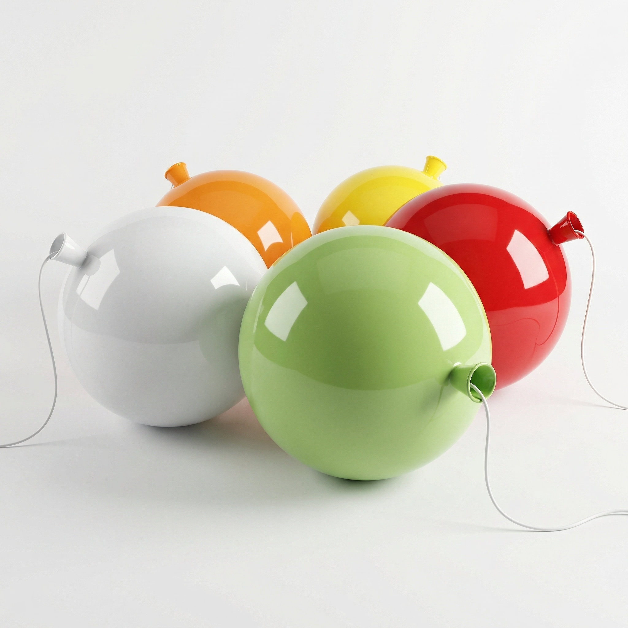 Spherical LED Wall & Ceiling Fixture with Pull Chain in Red Blue Yellow Green Orange White Small Medium Large for Bedroom Playroom Hallway K | Thomler