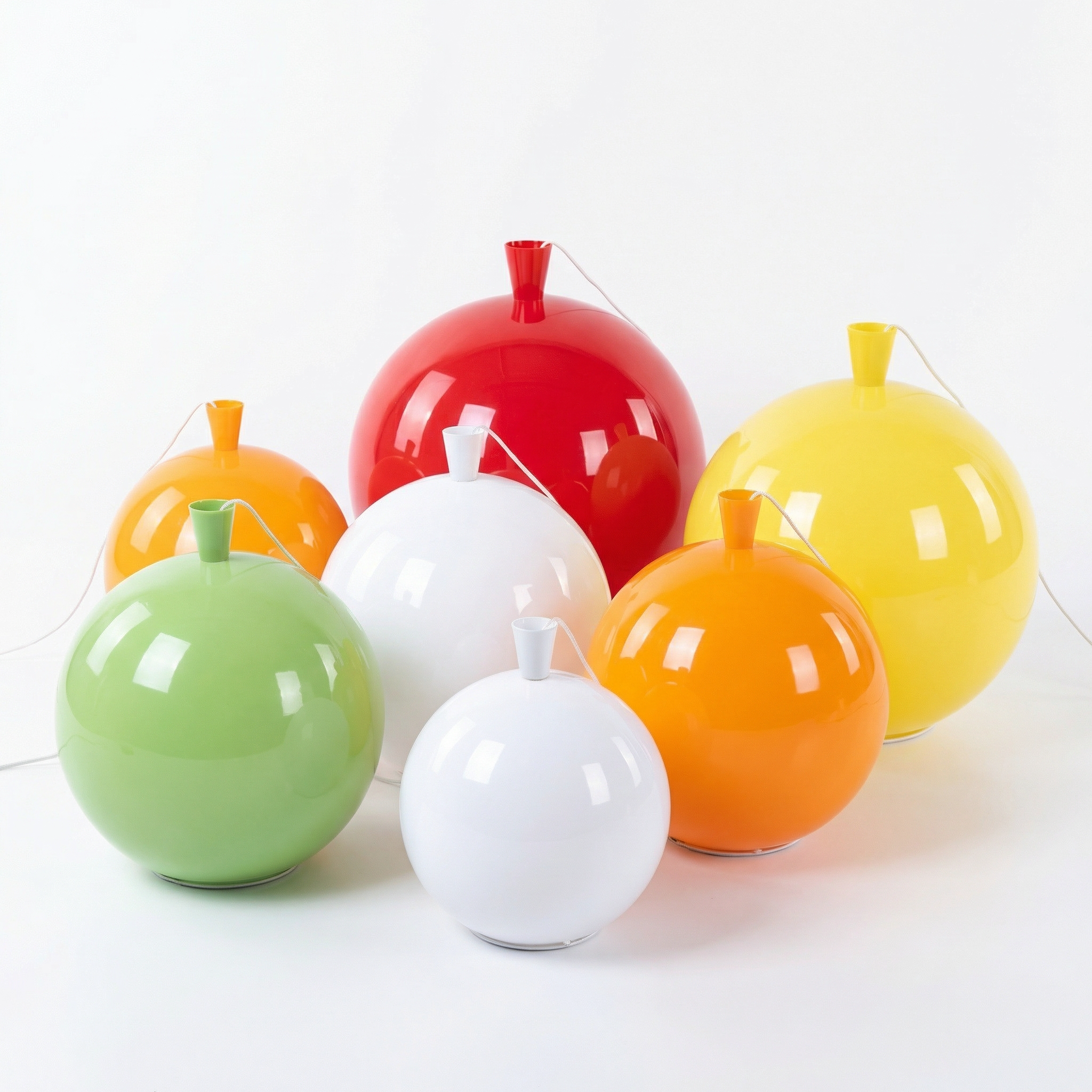 Spherical LED Wall & Ceiling Fixture with Pull Chain in Red Blue Yellow Green Orange White Small Medium Large for Bedroom Playroom Hallway K | Thomler