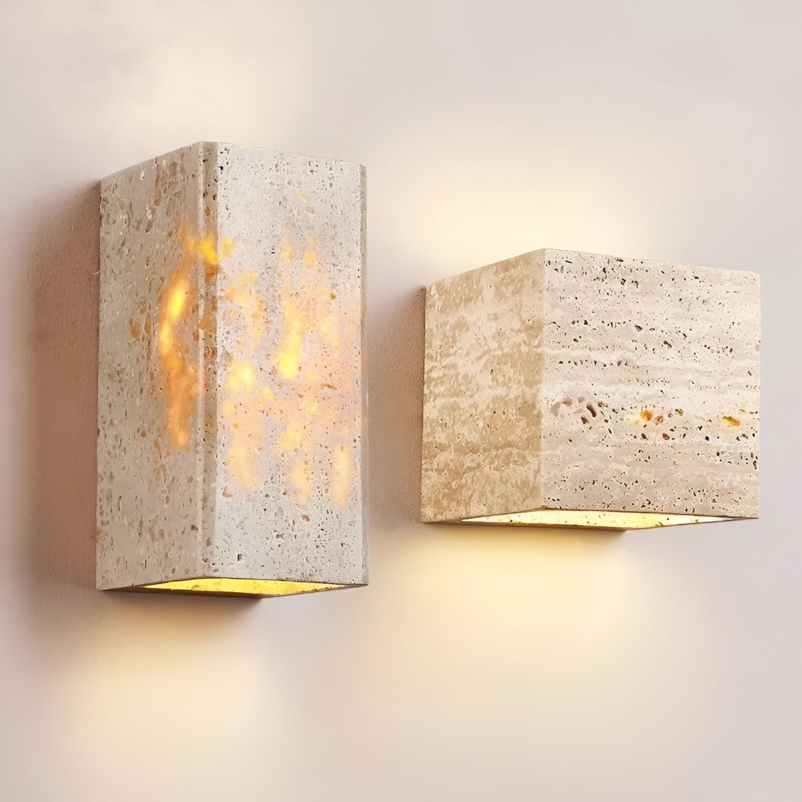 Wall Light Travertine Stone 6.3 in Outdoor Up Down LED Waterproof Garden Patio Fixture Modern Minimalist Exterior Sconce | Thomler