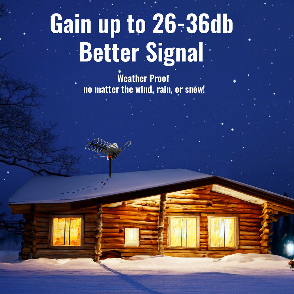 4K Digital TV Antenna for Outdoor Use – Long-Range UHF VHF Signal Reception with 360° Rotation & Remote Control | Thomler
