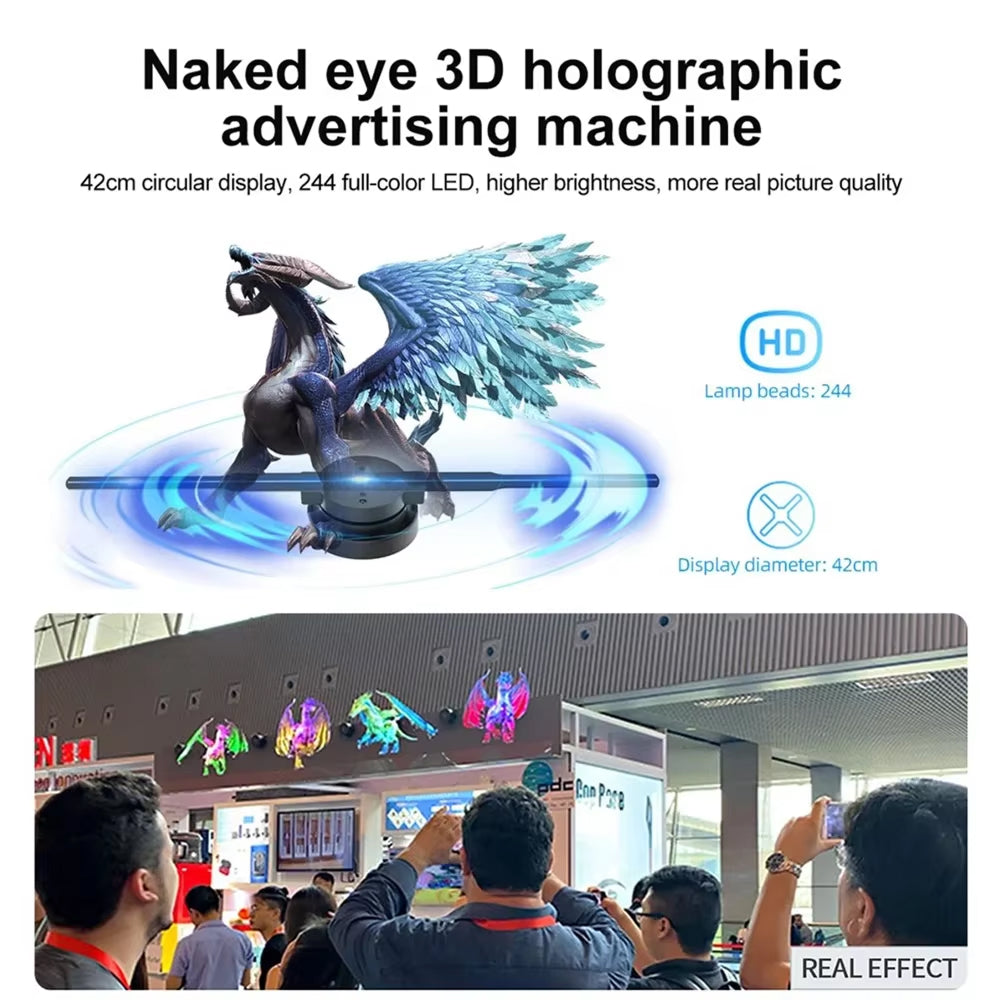 3D Holographic Fan Display – App-Controlled Floating LED Projector for Retail, Events & Advertising | Thomler