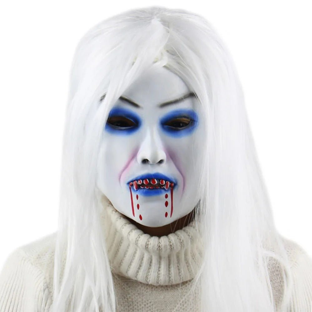 Ghostly Crone Latex Halloween Mask – Half-Face Haunted Costume Accessory | Thomler