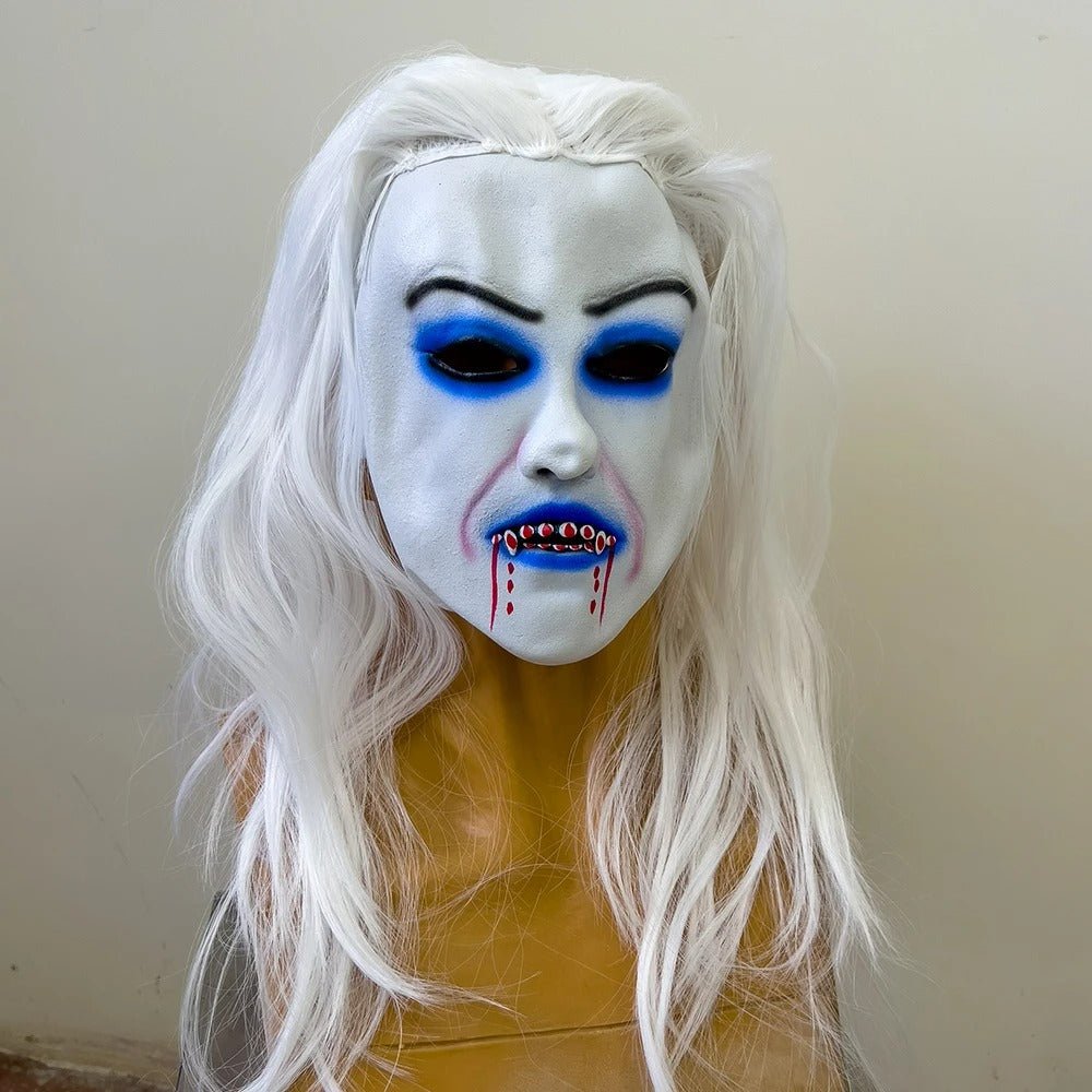 Ghostly Crone Latex Halloween Mask – Half-Face Haunted Costume Accessory | Thomler