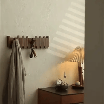 Piano Key Wall Coat Rack with Multiple Hooks – Solid Wood Musical Design for Entryway, Hallway & Bedroom | Space-Saving Hanger | Thomler